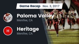 Recap: Paloma Valley  vs. Heritage  2017