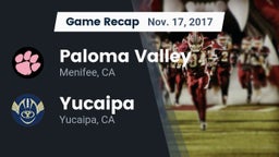 Recap: Paloma Valley  vs. Yucaipa  2017