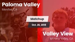 Matchup: Paloma Valley High vs. Valley View  2018