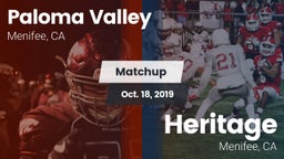 Matchup: Paloma Valley High vs. Heritage  2019
