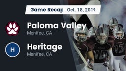 Recap: Paloma Valley  vs. Heritage  2019