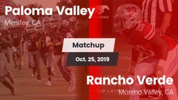 Matchup: Paloma Valley High vs. Rancho Verde  2019