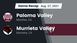 Recap: Paloma Valley  vs. Murrieta Valley  2021