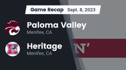 Recap: Paloma Valley  vs. Heritage  2023