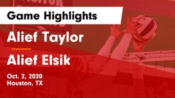 Alief Taylor  vs Alief Elsik  Game Highlights - Oct. 2, 2020