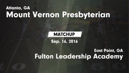 Matchup: Mount Vernon vs. Fulton Leadership Academy 2016