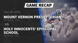 Recap: Mount Vernon Presbyterian  vs. Holy Innocents' Episcopal School 2016