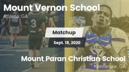 Matchup: Mount Vernon vs. Mount Paran Christian School 2020