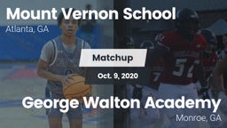 Matchup: Mount Vernon vs. George Walton Academy  2020