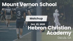 Matchup: Mount Vernon vs. Hebron Christian Academy  2020