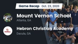 Recap: Mount Vernon School vs. Hebron Christian Academy  2020
