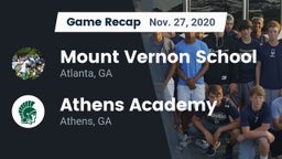 Recap: Mount Vernon School vs. Athens Academy 2020