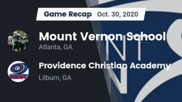 Recap: Mount Vernon School vs. Providence Christian Academy  2020