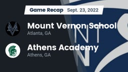 Recap: Mount Vernon School vs. Athens Academy 2022