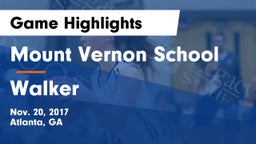 Mount Vernon School vs Walker  Game Highlights - Nov. 20, 2017