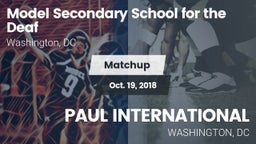 Matchup: Model Secondary vs. PAUL INTERNATIONAL  2018