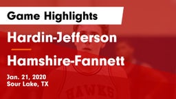 Hardin-Jefferson  vs Hamshire-Fannett  Game Highlights - Jan. 21, 2020