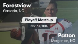 Matchup: Forestview High vs. Patton  2016