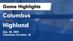 Columbus  vs Highland  Game Highlights - Jan. 28, 2022