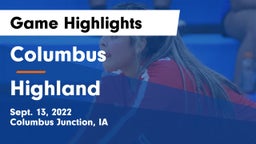 Columbus  vs Highland  Game Highlights - Sept. 13, 2022