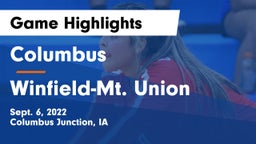 Columbus  vs Winfield-Mt. Union  Game Highlights - Sept. 6, 2022