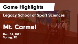 Legacy School of Sport Sciences vs Mt. Carmel Game Highlights - Dec. 14, 2021