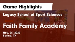 Legacy School of Sport Sciences vs Faith Family Academy Game Highlights - Nov. 26, 2022