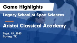 Legacy School of Sport Sciences vs Aristoi Classical Academy Game Highlights - Sept. 19, 2023