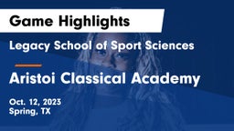 Legacy School of Sport Sciences vs Aristoi Classical Academy Game Highlights - Oct. 12, 2023
