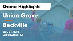 Union Grove  vs Beckville  Game Highlights - Oct. 24, 2023
