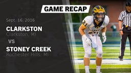 Recap: Clarkston  vs. Stoney Creek  2016