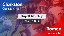 Matchup: Clarkston High vs. Romeo  2016