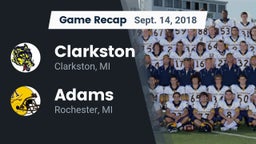 Recap: Clarkston  vs. Adams  2018