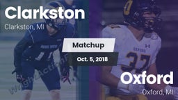 Matchup: Clarkston High vs. Oxford  2018