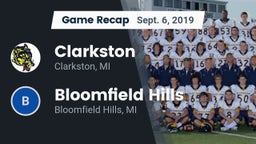 Recap: Clarkston  vs. Bloomfield Hills  2019