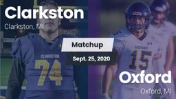 Matchup: Clarkston High vs. Oxford  2020