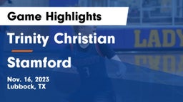 Trinity Christian  vs Stamford  Game Highlights - Nov. 16, 2023