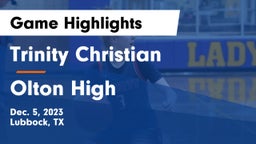 Trinity Christian  vs Olton High Game Highlights - Dec. 5, 2023