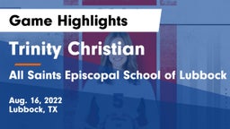 Trinity Christian  vs All Saints Episcopal School of Lubbock Game Highlights - Aug. 16, 2022