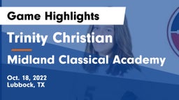 Trinity Christian  vs Midland Classical Academy Game Highlights - Oct. 18, 2022