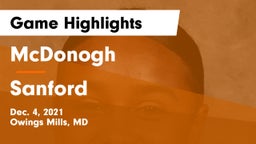 McDonogh  vs Sanford  Game Highlights - Dec. 4, 2021