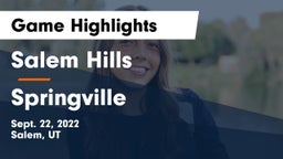 Salem Hills  vs Springville  Game Highlights - Sept. 22, 2022