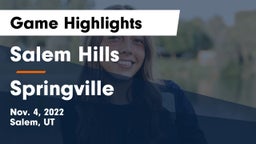 Salem Hills  vs Springville  Game Highlights - Nov. 4, 2022