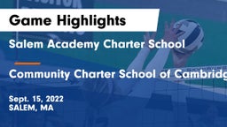 Salem Academy Charter School vs Community Charter School of Cambridge Game Highlights - Sept. 15, 2022
