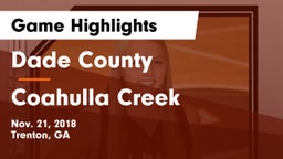 Dade County  vs Coahulla Creek  Game Highlights - Nov. 21, 2018