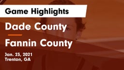 Dade County  vs Fannin County  Game Highlights - Jan. 23, 2021