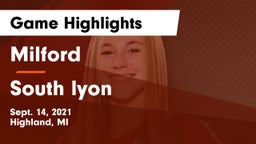 Milford  vs South lyon Game Highlights - Sept. 14, 2021