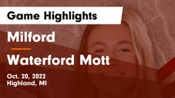 Milford  vs Waterford Mott Game Highlights - Oct. 20, 2022