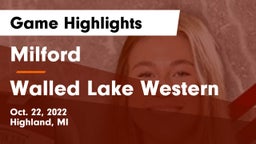 Milford  vs Walled Lake Western  Game Highlights - Oct. 22, 2022