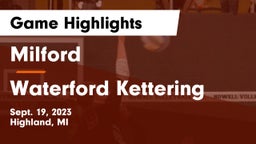 Milford  vs Waterford Kettering  Game Highlights - Sept. 19, 2023